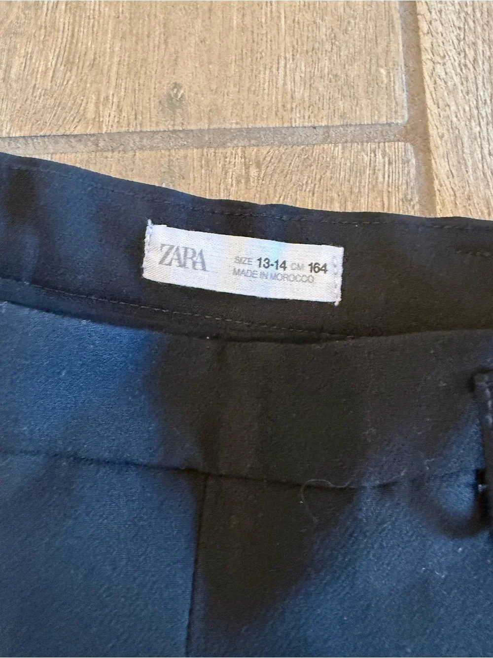 Zara black pleated mini skirt structured waistband with belt loops Girls Kids 14